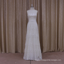 Luxury Beaded A-Line Wedding Dress with Detachable Trian